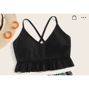 SHEIN Lace Up Bikini Top Size Large NWT